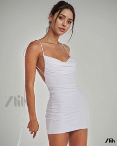 Zlily - Chic and Alluring Backless Pleated Belted Bodycon Dress Strappy Backless Dress For Spring Date Night, Spring Strappy Backless Dress For Date Night, Elegant Strappy Dress For Day Out, Fitted Backless Strappy Dress For Spring, Spring Fitted Strappy Backless Dress, White Strappy Dress For Night Out, Chic Strappy Backless Dress, Fitted Strappy Mini Dress For Brunch, Elegant Spring Strappy Bodycon Dress