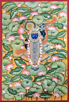 Lotus Artwork, Rajasthani Painting, Lotus Painting, Kerala Mural Painting