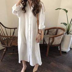 Super Comfortable Shirt Dress With Pockets Wear It In Many Ways Material: Cotton/Polyester Simple Streetwear, Floryday Vestidos, Plus Size Shirt Dress, Eksterior Modern, Robes Vintage, Shirt Dress Summer, Pakaian Feminin, Summer Fashion Dresses, Maxi Robes