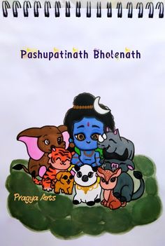 a notebook with an image of cartoon characters on the front and back cover, which reads passupatanathh bloentah