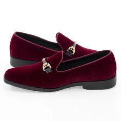 This velvet smoking loafer with leather braided buckled band for kids offers a unique take on the traditional. Perfect for weddings or proms, its silhouette, material, and style are sure to pair wonderfully with any number of tuxedos and dinner jackets. Juliet Costume, Dinner Jackets, Red Loafers, Mens Loafers Shoes, Velvet Shoes, Jessica Rabbit, Suit Shoes, Red Suit, Wedding Dress Shoes