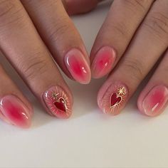 Mexican Sacred Heart Nails, Cantarito Nails, Sacred Heart Nails, Valentine’s Day, Frame Nails, Valentine Nails, Minimal Nails, Cute Gel Nails, Designs Nail