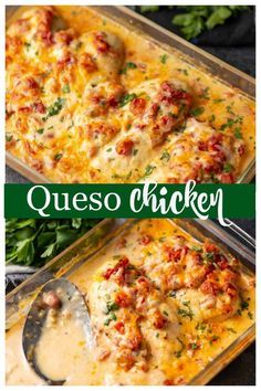 an image of quesadilla casserole with chicken in it