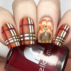 15 Thanksgiving Manicures That'll Make You Grateful for the Inspiration Turkey Nails, Fall Thanksgiving Nails, Thanksgiving Nail Designs, Thanksgiving Nail Art, Thanksgiving Nail, Nagellack Trends, Fall Manicure, Fall Nail Art Designs