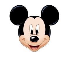 a mickey mouse face with black and white ears