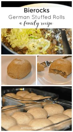 Bierocks delicious German family recipe! Caribbean Beans, Kraut Burgers, Bierocks Recipe, Stuffed Rolls, Easy Yeast Rolls, Yeast Rolls Recipe, Homemaking Skills, Grocery Budget, Beans And Rice