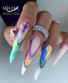 Model Nails, Best Acrylic Nails, 3d Nails, Blue Nails, Pink Nails, Nails Inspiration