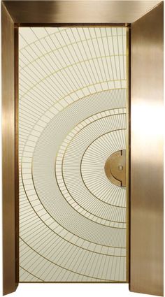 an open door with a circular design on it