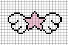 a cross stitch pattern with the shape of a heart and two smaller hearts on it