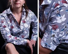 Floral blouse women, floral button up shirt for women 100% cotton with beautiful printed flowers and stripes Small colorful collection of floral blouses for women with long sleeves. Blouses produced from high quality printed 100% cotton fabric, what is not wrinkle and easy to iron. EASY CARE The fabric is in a very high quality, beautiful, bright and very pleasant to the body. The fabric was produced in small quantities. My collections are more smaller. Therefore, in blouses from my collection y Elegant Cotton Floral Print Blouse, Elegant Cotton Blouse With Floral Print, Floral Blouses For Women, Floral Button Up Shirt, Floral Blouses, Printed Flowers, Floral Shirt Women, French Cuff Dress Shirts, Women Floral Blouse