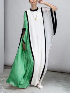 Vacation Maxi Dress, Fresh Dress, Chic Maxi Dresses, Maxi Robes, Maxi Dress Green, Daily Dress, Summer Maxi Dress, Belleza Natural, Batwing Sleeve