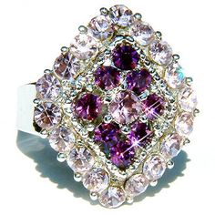 "PERFECT GIFT /WEDDING GIFT FOR BRIDE / BRIDESMAID / LADY! You are getting one adjustable Swarovski Crystal / Rhinestone Glamorous ring in Diamond Shape. The ring measure 3/4\" wide X 1\" high (20mm X 25mm) Crystal Color: Light Sapphire, Montana Ring Size (without adjusting): 7 3/4 (US/AU) Prices are in US$. For shipping policies and other important information, click on \"profile\" on the right. See an item that you like but has already been sold? Contact me to see if I have more! Thank you for Wedding Jewelry With Bling For Valentine's Day, Valentine's Day Wedding Jewelry With Bling, Glamorous Wedding Rings With Rhinestones, Purple Rhinestone Jewelry For Anniversary, Purple Rhinestones Jewelry For Anniversary, Party Crystal Ring With Sparkling Stones, Glamorous Crystal Ring For Wedding, Glamorous Crystal Wedding Ring, Adjustable Rhinestone Rings For Wedding