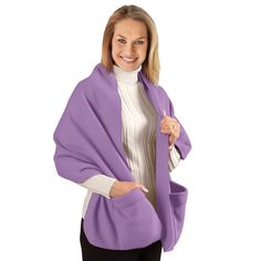 Super-Soft, Cozy Fleece Wrap Is The Perfect Way To Warm Your Shoulders On A Chilly Day. Featuring Two Large Front Pockets, It Makes A Cozy Wrap For Tv Time, Too! Hand Wash. Polyester; Imported. 66"L X 20"W. Colors Available In Burgundy, Winter White, Black, Camel, Lavender, Or Royal Blue. Shawl With Pockets, Mermaid Hat, Cashmere Winter Scarf, Mens Cashmere Scarf, Shawl Sweater, Cozy Wrap, Slim Fit Sweater, Target Clothes, Collections Etc