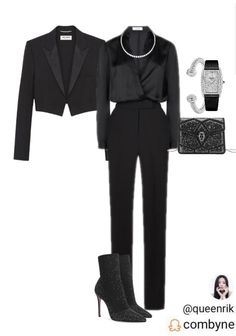 All Black Gala Outfit For Women, Acquaintance Party Outfit Formal, Award Ceremony Outfit Professional, Black Elegant Outfit Classy Chic, Classy Work Outfits Business Casual, All Black Outfit Dressy, Awards Night Outfit, Work Outfits Business Casual, Outfits Layout