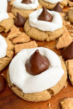 cookies with marshmallows and chocolate on top