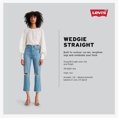 Levi’s Women's Premium Wedgie Straight Jeans. Size 30 Never Used. Love In The Mist, Jeans Wedgie, Jeans Amazon, Levi Wedgie, Flattering Jeans, Tapered Leg Jeans, Vintage Levis Jeans, Straight Crop Jeans, High Waisted Mom Jeans