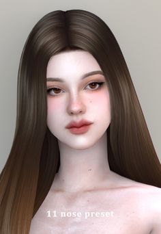 an animated image of a woman with long brown hair