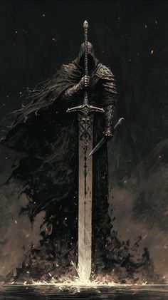 Dark Fantasy Knight, Knight Artwork, Cloak Hood, Fantasy Knight, Dark Knights, Samurai Wallpaper, Dark Souls Art, Getting A Tattoo