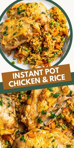 instant pot chicken and rice with carrots on the side