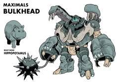 an image of some kind of creature with different armors and headgeaches