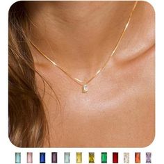 The Dainty Birthstone Necklace Is Your Best Choice As Birthday Gift To Your Mom, Wife, Girlfriend, Daughter, Friends Or Yourself. For Example, The Emerald Necklace Means Lucky, And The Diamond Necklace Means Innocence And Love. Choose The Unique Stone For Them To Express Your Sincerest Wishes. *14k Gold Plated Necklace *Size Of Crystal Necklace: Length Of The Dainty Gold Necklace Is 15.7"+2.7"(40cm+7cm). The Extension Chains Allow To Adjust Suitable Length That You Need. 701 Ruby Necklace Pendant, Emerald Birthstone, Jewel Necklace, Dainty Gold Necklace, Fringe Necklace, Infinity Necklace, Art Pendant, Emerald Necklace, Women Diamond