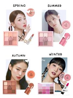 douyin korean makeup seasons color palette Makeup For Cool Toned Skin, True Beauty Makeup Tutorial, Seasons Color Palette, Cute Korean Makeup, Peach Makeup Look, Warm Tone Makeup, Futuristic Makeup, Skin Tone Makeup, Korean Makeup Tips