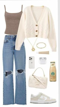 Vanilla Outfit, Stile Casual Chic, Neue Outfits, Casual Day Outfits, Outfit Jeans