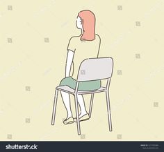 a woman sitting on a chair with her back to the camera