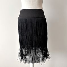 This Skirt Features:Fringe Fabrication, A-Line Silhouette, Thick Waistband, Shimmer Details Pull-On Construction. Approx. 15" Length On The Underskirt And Approx. 22” Length To The Bottom Of The Fringe. Polyester Received It As A Gift From Europe But Never Got The Chance To Wear It. Nwot The Fringe, Womens Skirt, A Line, Mini Skirts, Skirt, Fabric, Women Shopping, How To Wear, Black