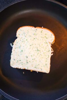 a piece of bread that is sitting in a pan