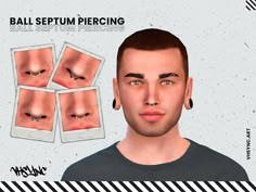 an animation image of a man with different piercings