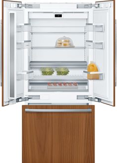 an open refrigerator with food in it