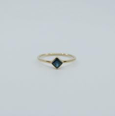 Square Bezel Sapphire Ring, blue sapphire bezel ring, sapphire stacking ring, blue sapphire ring, square sapphire ring, gold square band