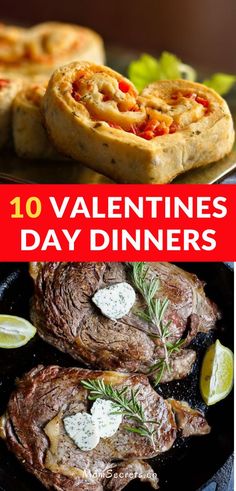 valentine's day dinner with steaks and pizza