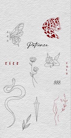 some different types of tattoos on a piece of paper