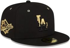 new era 59fifty los angeles angels black gold