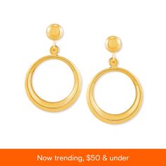 in stock Macy's Yellow Gold Drop Earrings, Macy's 14k Gold Dangle Earrings, Macy's Drop Earrings For Pierced Ears, Modern Gold-tone Earrings For Anniversary, Macy's Gold Drop Earrings, Macy's Oval Yellow Gold Earrings, Macy's Yellow Gold Oval Earrings, Small Hinged Hoop Earrings In Yellow Gold, Gold-tone Round Hoop Earrings With Polished Finish