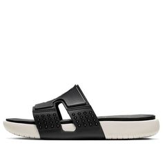 Jordan Hydro 8 Slide 'Anthracite' CD2803-002 Modern Black Slides For Outdoor, Functional Fade-resistant Synthetic Slides, Adjustable Non-slip Slides For Outdoor, Outdoor Slip-on Synthetic Slides, Black Non-slip Functional Slides, Black Adjustable Non-slip Slides, Air Jordans, Black