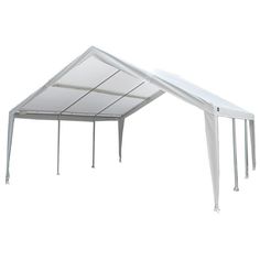 a white tent with the top open