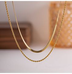 Pattern: Solid Color Occasion: Holiday, Daily Quantity: 1 Piece Material: Titanium Steel Gender: Women's Chain Material: Titanium Steel Plating Material: Gold Plated Design: Plating Classification: Layered Necklaces Style: Simple Style Weight: 15g Stainless Steel Double Chain Jewelry As A Gift, Stainless Steel Double Chain Jewelry For Gift, Gold Layered Necklace With Adjustable Chain, Stainless Steel Double Chain Necklace As Gift, Gold Plated Stainless Steel Necklaces, Double Chain Stainless Steel Necklace As Gift, Stainless Steel Double Chain Necklace Gift, Stainless Steel Double Chain Necklace For Gift, Trendy Gold Plated Double Strand Jewelry