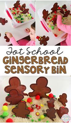 a collage of gingerbread themed activities for kids