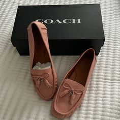 Brand New Coach Shoes. Lighter Pink Color. I Have Too Many Shoes And I’m Trying To Downsize. Chic Coach Spring Flats, Chic Coach Flats For Spring, Casual Coach Loafers, Coach Spring Slip-on Flats, Chic Coach Leather Flats, Casual Coach Loafers For Spring, Chic Coach Flats, Many Shoes, Shoes Color