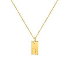 ❈ Make a subtle statement with our rectangle Gold Bar Letter Necklace – the ultimate accessory for trendsetters who love to rock their individuality with a touch of glam! Crafted from alloy steel and dipped in 18 karat gold electroplating, this necklace is a sleek and chic addition to your jewelry collection. The rectangular gold bar pendant exudes modern vibes, making it the perfect canvas to showcase your personality through a custom letter. Hanging from a stylish box chain at a sassy 20 inche Gold Bar Pendant, Alphabet Pendant, Wholesale Necklaces, Creative Box, English Letters, Womens Chokers, Style Box, Jewelry Essentials, Square Pendant