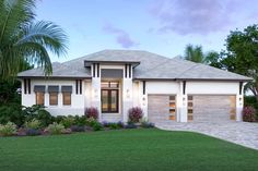 this is a computer rendering of the front elevation of a home in palm beach, fl