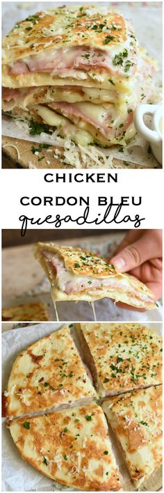 chicken cordon bleu frittata is cut into slices