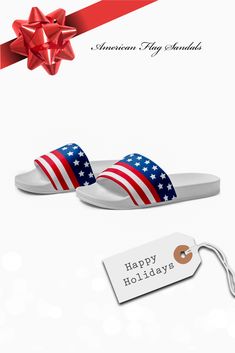 American Flag Sandals Stars Making, Blue Stars