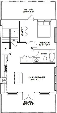 the floor plan for a two bedroom apartment with an attached kitchen and living room area