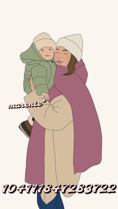 a woman holding a baby in her arms and wearing a hat with the words happy mother's day on it