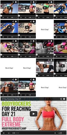 the bodyrocker's workout guide for beginners is shown in this screenshot