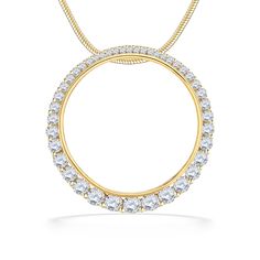 14K Yellow Gold Eclipse Pendant with 1.46 Carats (total weight) of Diamonds. 18" 14K Yellow Gold chain included. The pendant measures approximately 1 3/16" in diameter. The Eclipse Pendant can be worn with select Na Hoku Pendants (not included).